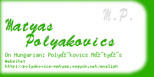 matyas polyakovics business card